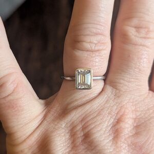 1.5 Ct Bezel Set Moissanite Gold Ring